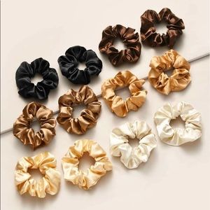 12 pc silky scrunchies or hair ties